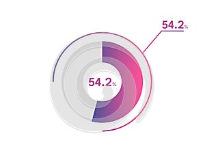 54.2 Percentage circle diagrams Infographics vector, circle diagram business illustration, Designing the 54.2 Segment in the Pie