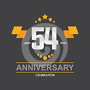 54 anniversary celebration vector concept template design