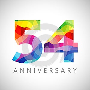 54 anniversary color logo