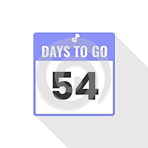 54 Days Left Countdown sales icon. 54 days left to go Promotional banner