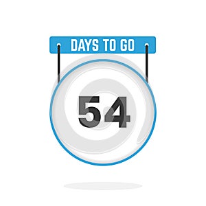 54 Days Left Countdown for sales promotion. 54 days left to go Promotional sales banner