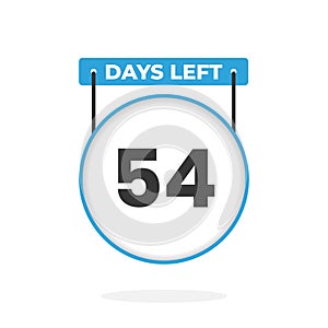 54 Days Left Countdown for sales promotion. 54 days left to go Promotional sales banner