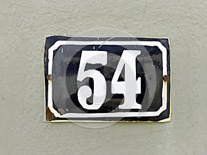54 number illustrative - plate with numerical scene