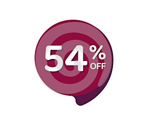 54% OFF Sale Discount Banner, Discount offer price label, 54% Discount Sticker