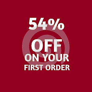 a 54 percent discount banner on the first order