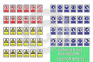54 types of industrial safety Signs to be used.