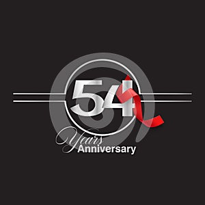 54 Year Anniversary celebration Vector Template Design Illustration