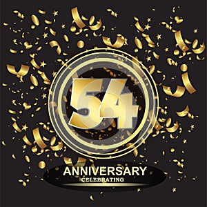 54 year anniversary logo template vector