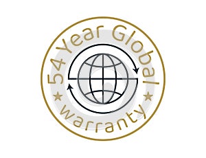 54 year global warranty images, 54 years worldwide warranty logos