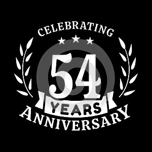 54 years anniversary celebration logotype. 54th anniversary logo. Vector and illustration.
