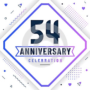 54 years anniversary greetings card, 54 anniversary celebration background free vector