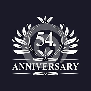 54 years Anniversary logo, luxurious 54th Anniversary design celebration.