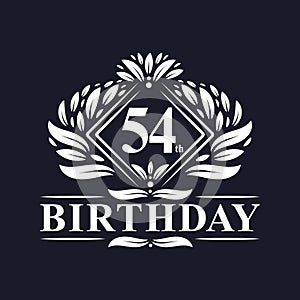 54 years Birthday Logo, Luxury 54th Birthday Celebration