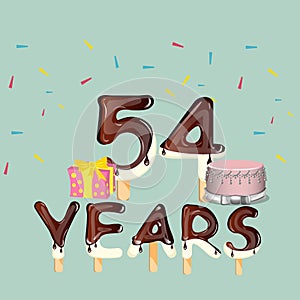 54 Years Happy Birthday card