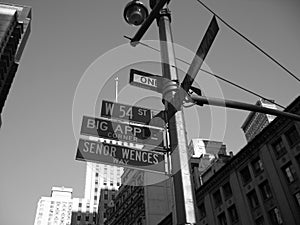 54th street and broadway corner signs nyc