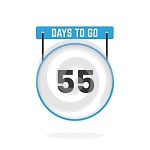 55 Days Left Countdown for sales promotion. 55 days left to go Promotional sales banner