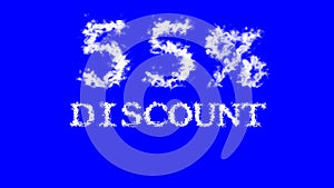 55% discount cloud text effect blue isolated background
