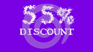55% discount cloud text effect violet isolated background