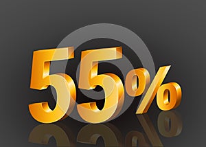 55% off 3d gold, Special Offer 55% off, Sales Up to 55 Percent, big deals, perfect for flyers, banners, advertisements, stickers,