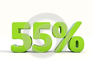 55% percentage rate icon on a white background