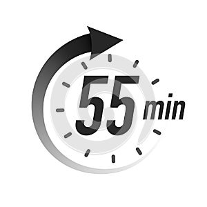 55 timer minutes symbol black style