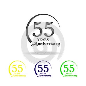 55 years anniversary sign color icon. Element of anniversary sign color icon. Signs and symbols collection icon for websites, web