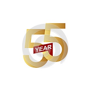 55 Years Anniversary Vector Template Design Illustration