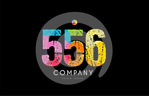 556 number grunge color rainbow numeral digit logo