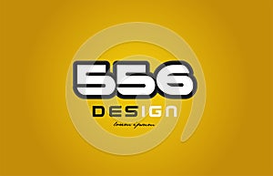 556 number numeral digit white on yellow background