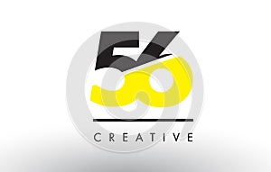 56 Black and Yellow Number Logo Design.