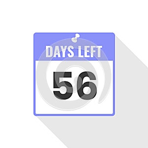 56 Days Left Countdown sales icon. 56 days left to go Promotional banner