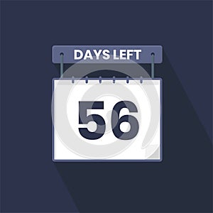 56 Days Left Countdown for sales promotion. 56 days left to go Promotional sales banner