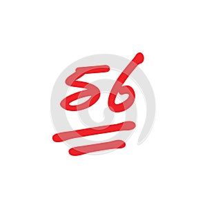 56 points test score, fifty six points mark, vector illustration