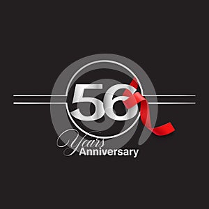 56 Year Anniversary celebration Vector Template Design Illustration