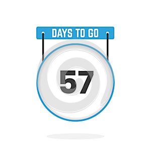 57 Days Left Countdown for sales promotion. 57 days left to go Promotional sales banner