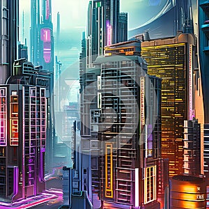 579 Futuristic Sci-Fi City: A futuristic and sci-fi-inspired background featuring a futuristic cityscape with futuristic buildin
