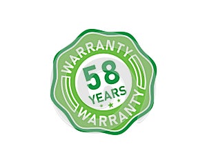 58 year warranty icon isolated on white background