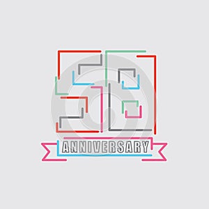 58th Years Anniversary Logo Birthday Celebration Abstract Design Vector