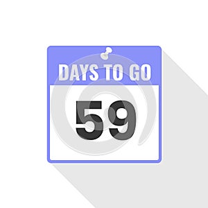 59 Days Left Countdown sales icon. 59 days left to go Promotional banner