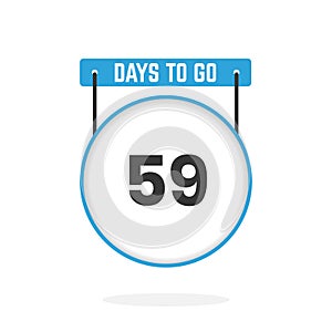 59 Days Left Countdown for sales promotion. 59 days left to go Promotional sales banner