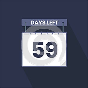 59 Days Left Countdown for sales promotion. 59 days left to go Promotional sales banner