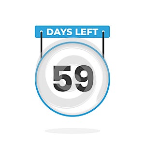 59 Days Left Countdown for sales promotion. 59 days left to go Promotional sales banner