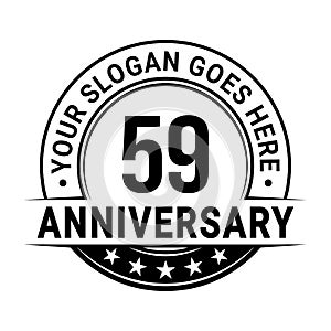 59 years anniversary. 59th anniversary logo design template. Vector and illustration.