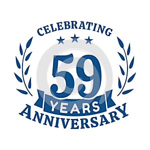 59 years anniversary celebration logotype. 59th anniversary logo. Vector and illustration.