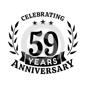 59 years anniversary celebration logotype. 59th anniversary logo. Vector and illustration.