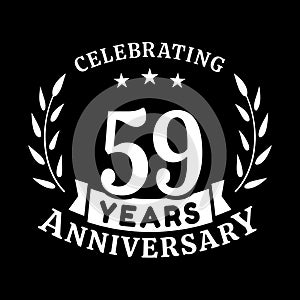 59 years anniversary celebration logotype. 59th anniversary logo. Vector and illustration.