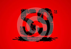59 years anniversary celebration logotype on red background, 59th birthday logo, 59 number, anniversary year banner, anniversary