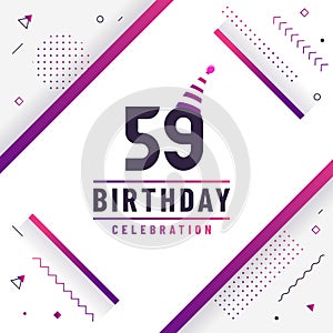 59 years birthday greetings card, 59th birthday celebration background free vector