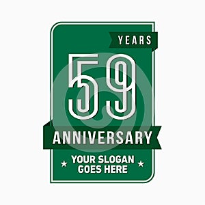 59 years celebrating anniversary design template. 59th logo. Vector and illustration.