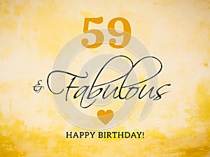 59th birthday card wishes illustration
